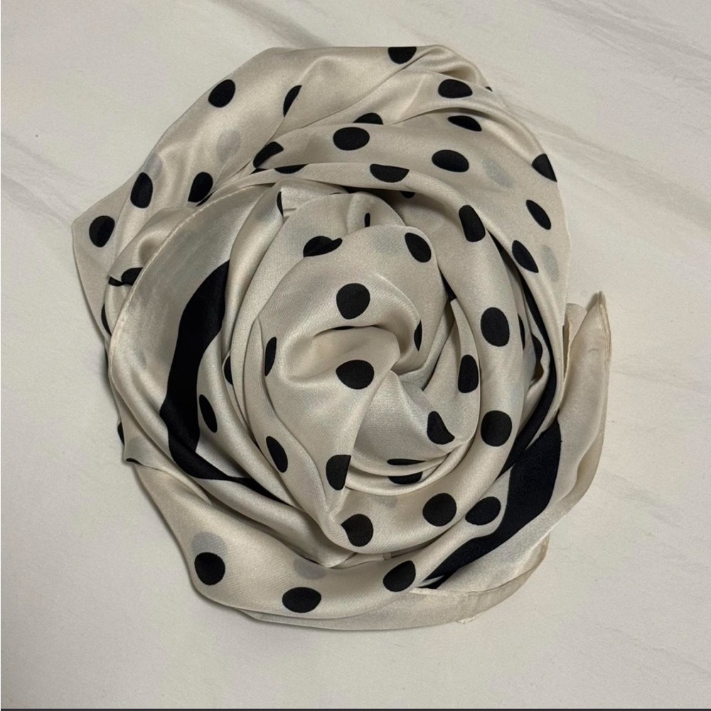 Polka Dot Silk Scarf - Picture 5 of 5